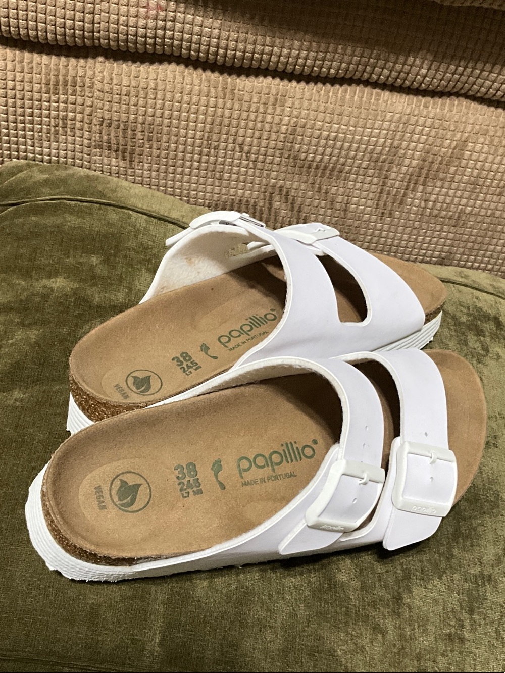 Papillio White Double-Buckle Platform Slide Sandals - Picture 8 of 12